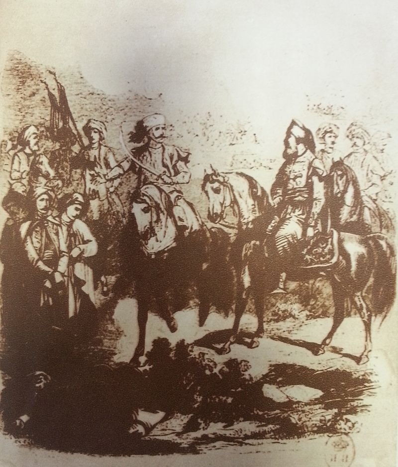 رسمة لـ إبراهيم باشا في معركة نزيب