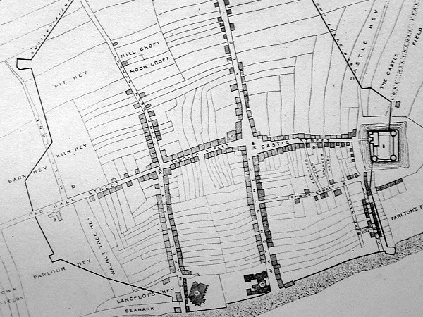 خريطة لشوارع ليفربول الأصلية السبعة وقت تخطيطها