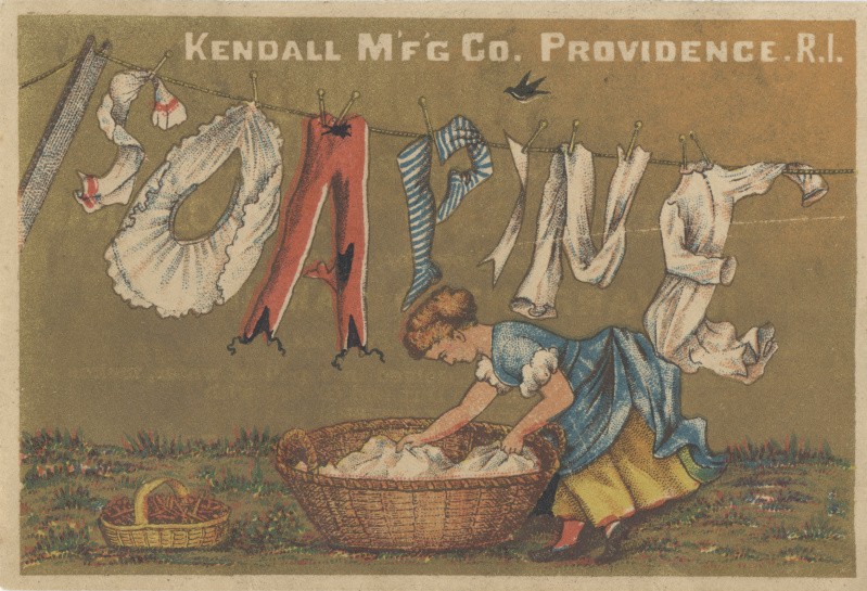من إعلانات مشابك الغسيل سنة 1900