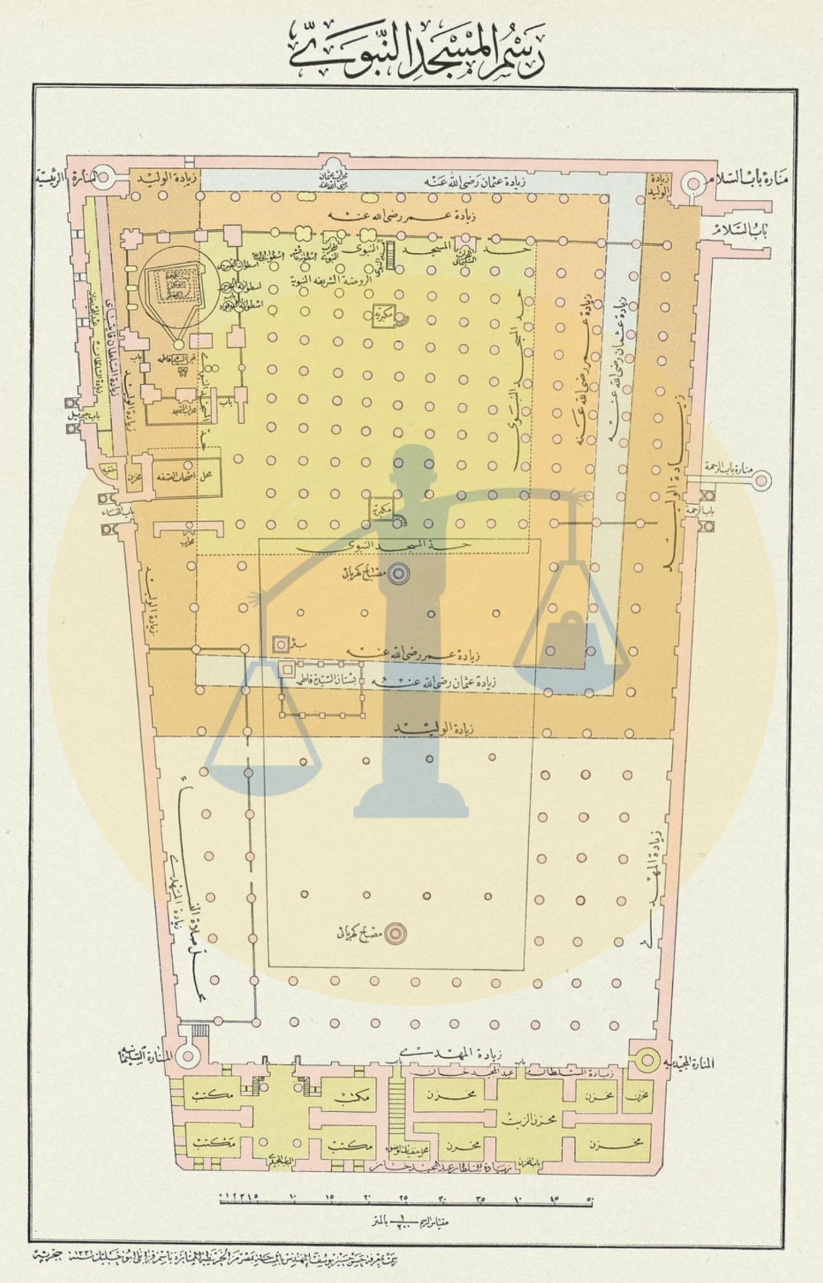 خريطة المسجد النبوي سنة 1903م