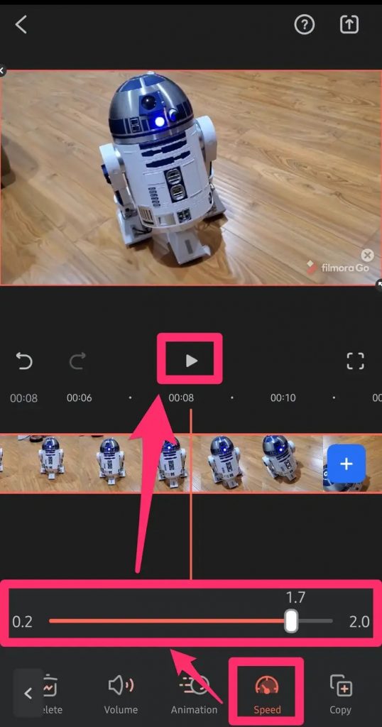 كيفية التحكم في سرعة الفيديو في نظام تشغيل اندرويد عبر تطبيق FilmoraGo