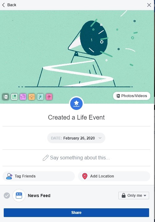 شارك لحظات حياتك الهامة مع أصدقائك من خلال استخدام خاصية فيسبوك Life Event