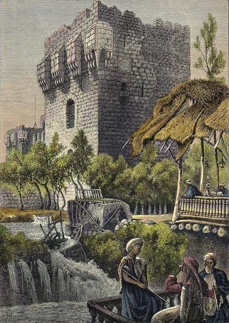 رسم لقلعة دمشق حيث سُجن ابن تيمية حتى وفاته
