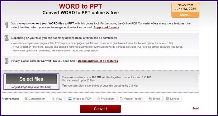 التحويل من Word إلى PowerPoint