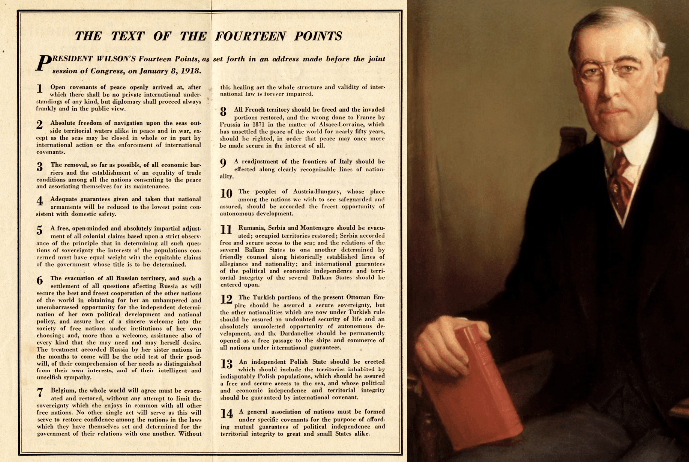الرئيس ويلسون ومبادئه الـ 14