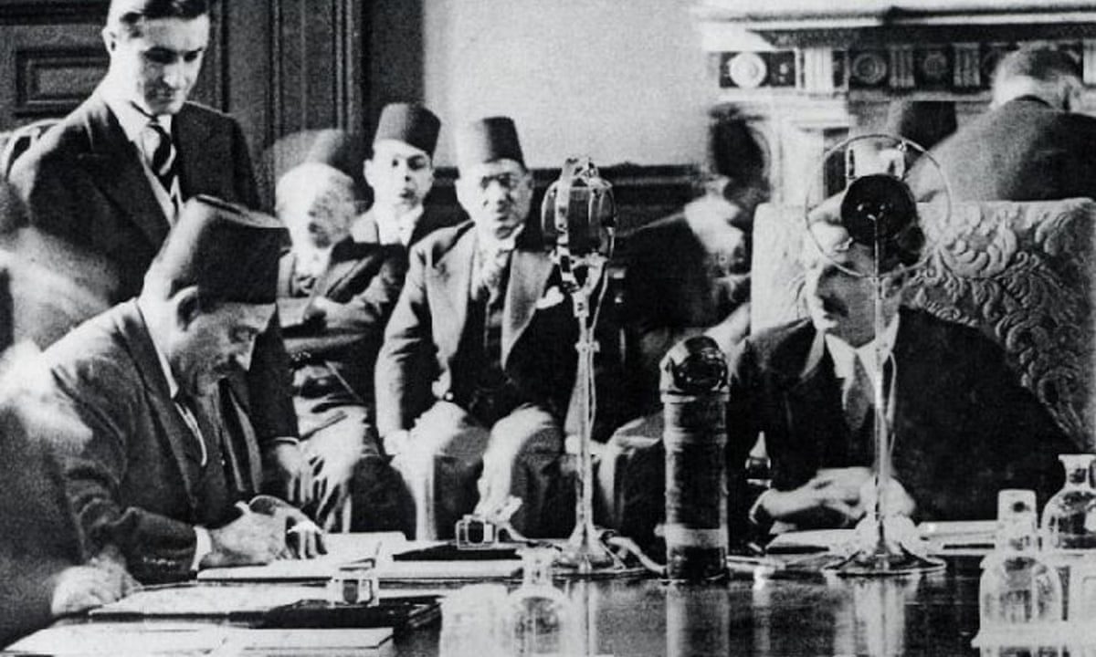 النحاس يوقع معاهدة 1936 مع أنتوني إيدن