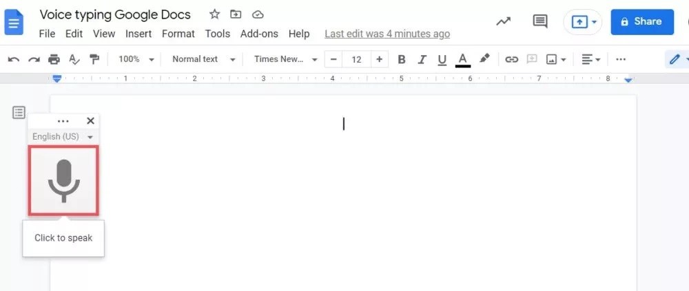 كيفية الكتابة باستخدام الصوت في Google Docs