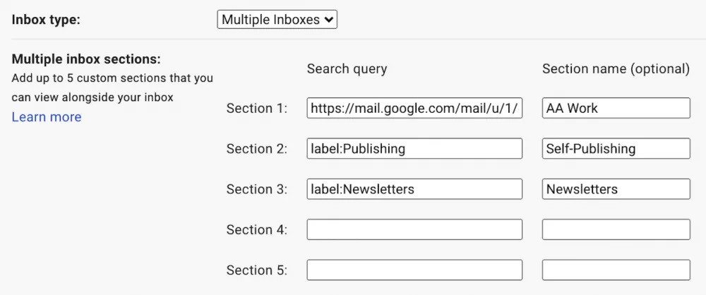 ما هي خاصية Multiple Inboxes في بريد جوجل