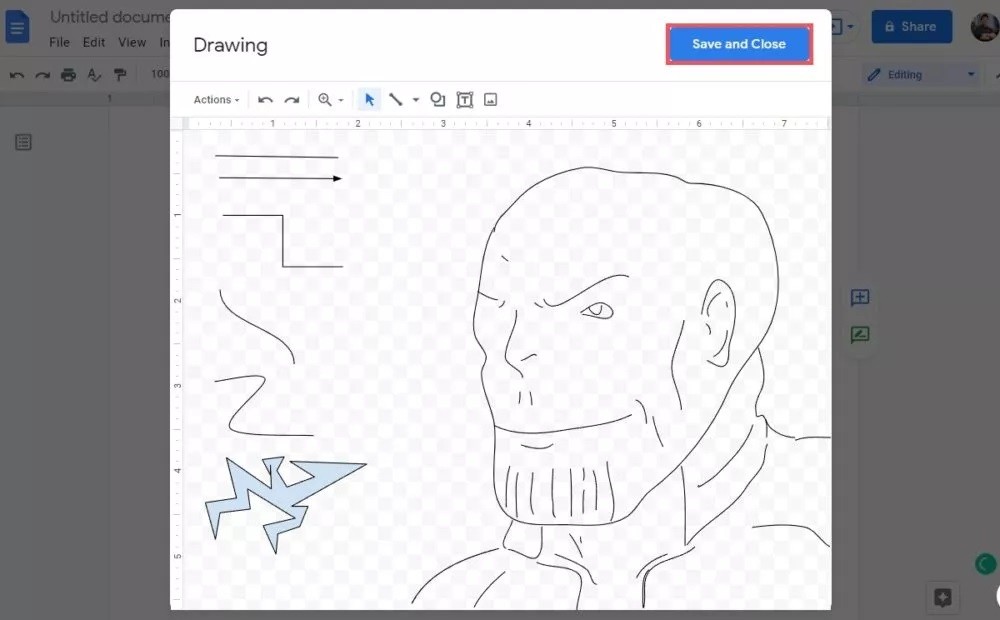 drawing in docs