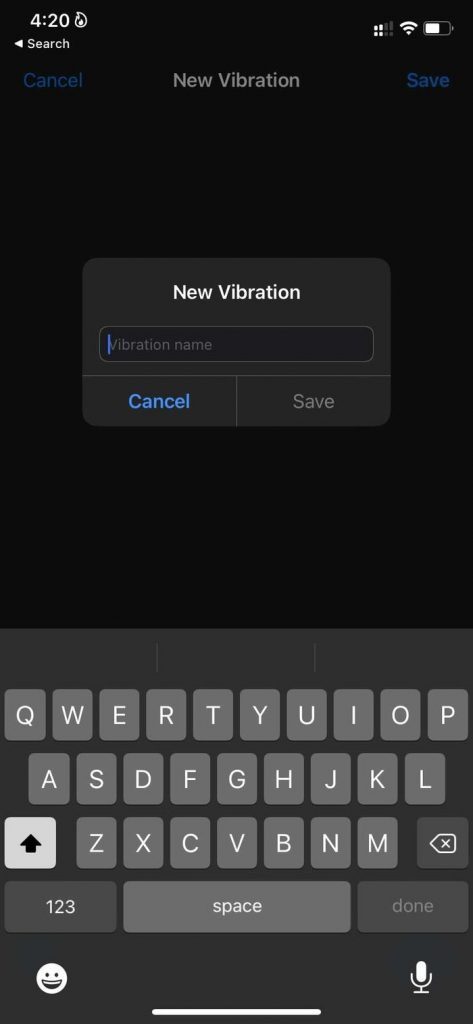 custom ios vibration