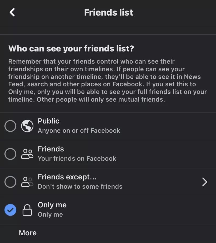 hide friend list