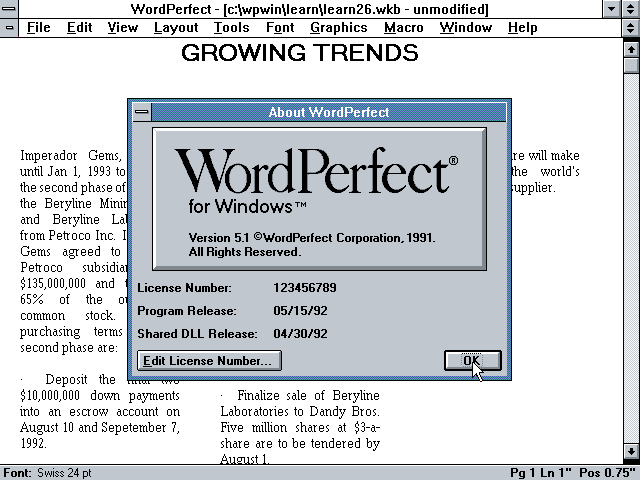 WordPerfect أقدم معالج نصوص