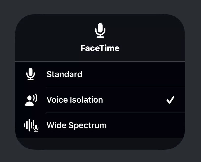 عزل الصوت في الايفون بخاصية Voice Isolation في مكالمات FaceTime