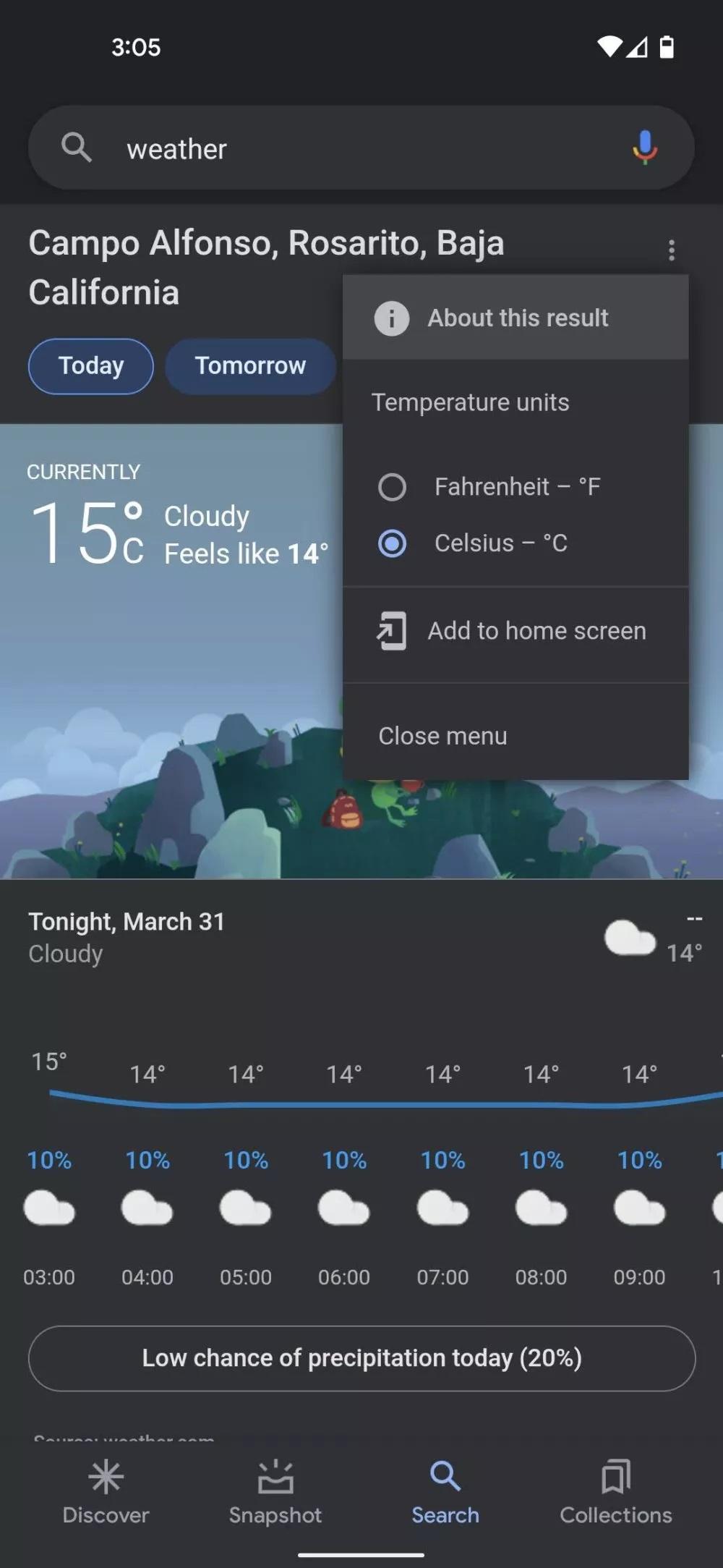 كيفية استخدام تطبيق الطقس من جوجل على هاتفك