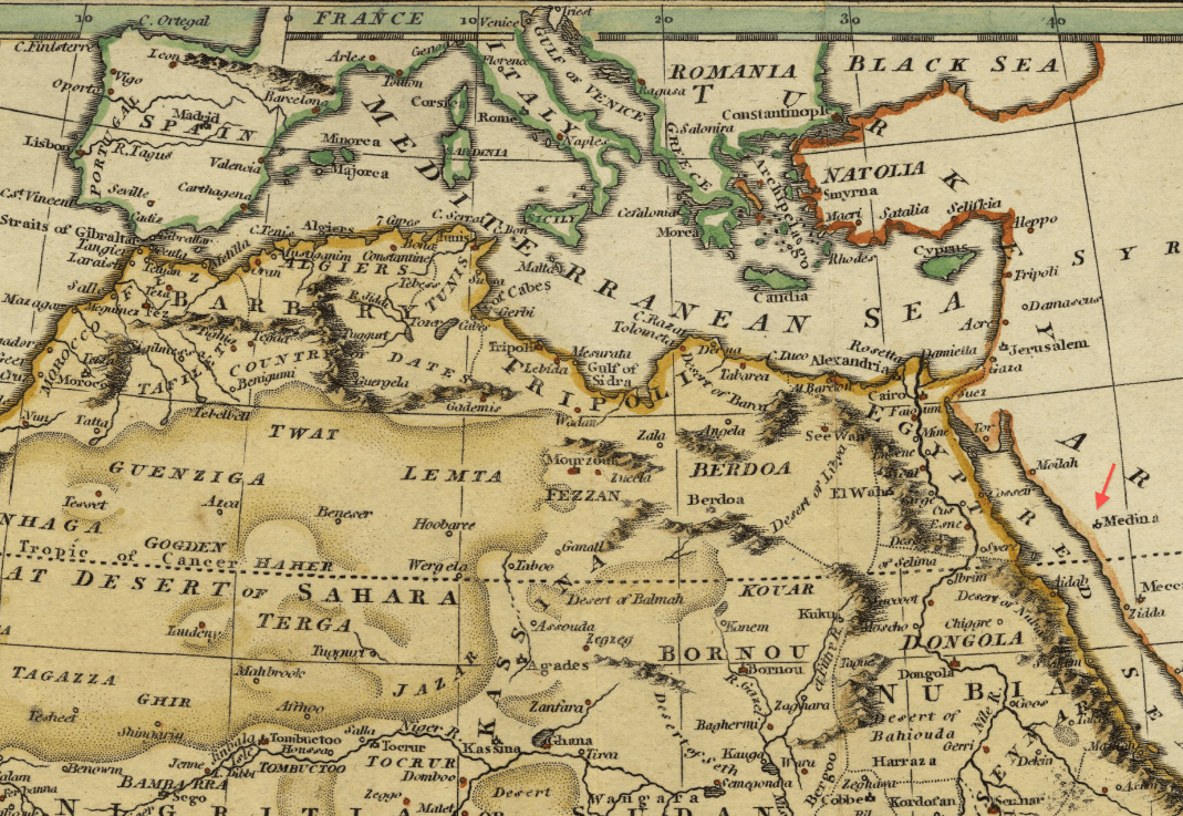 خريطة للمدينة المنورة 1808م